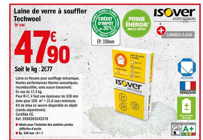 laine de verre à souffler techwool isover