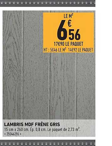 lambris mdf frêne gris