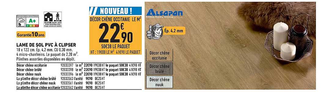 lame de sol pvc à clipser alsapan