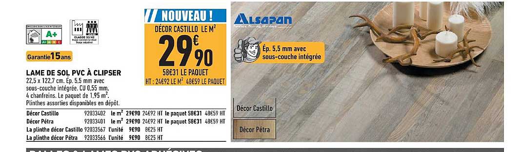 lame de sol pvc à clipser alsapan