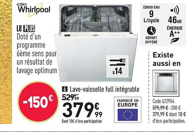 Lave Vaisselle Full Intégrale Whirlpool