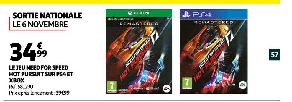 le jeu need for speed hout pursuit sur ps4 et xbox