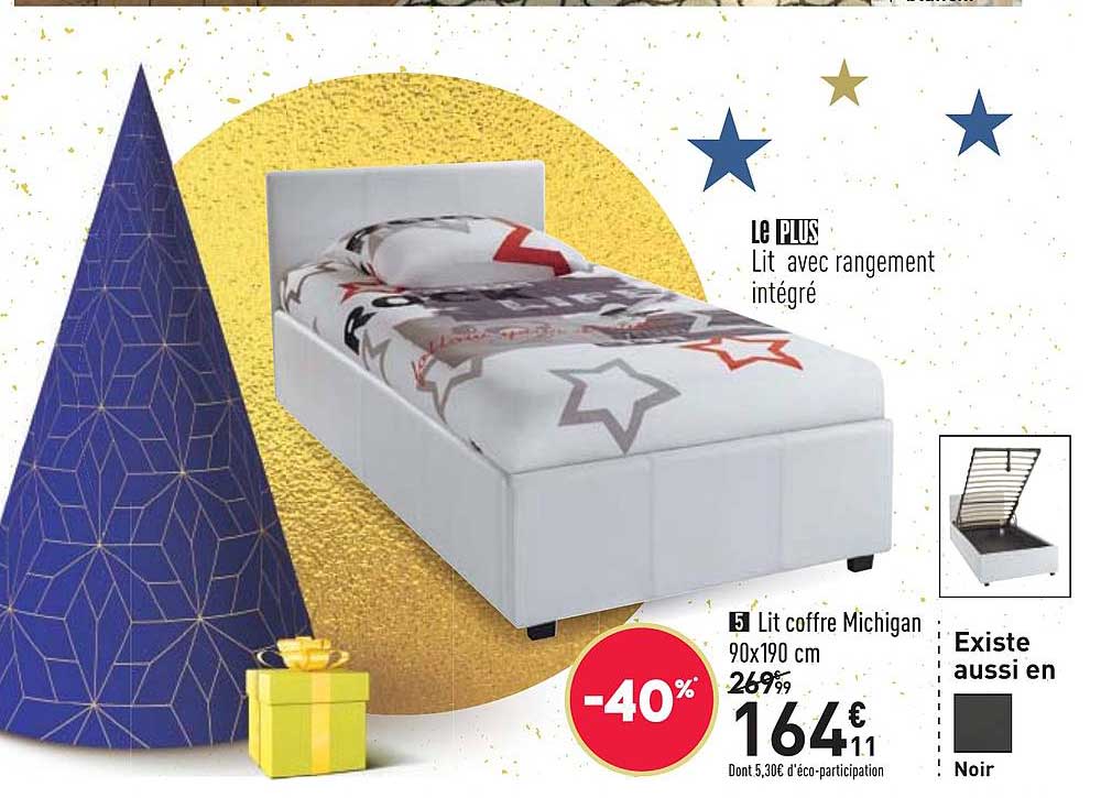 lit coffre michigan 90x190 cm