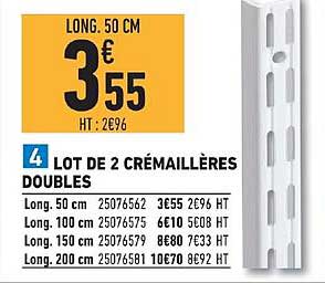 lot de 2 crémaillères doubles