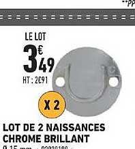 lot de 2 naissances chrome brillant