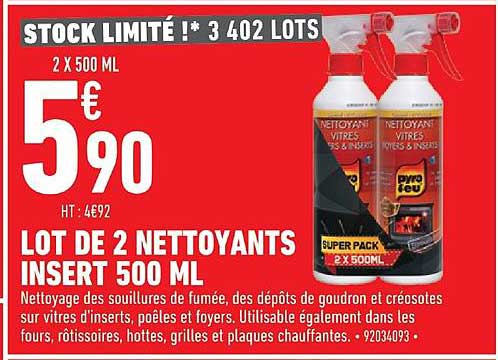 lot de 2 nettoyants insert 500 ml