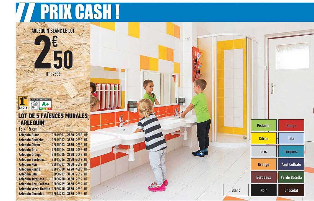 lot de 5 faïences murales arlequin