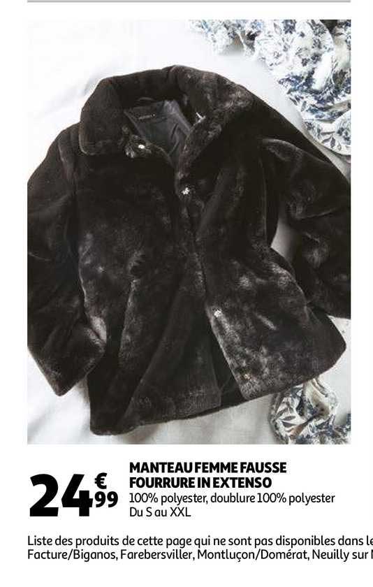 manteau femme fausse fourrure in extenso
