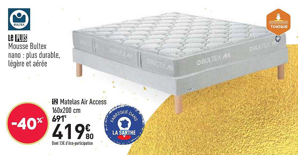 matelas air access 160x200 cm bultex