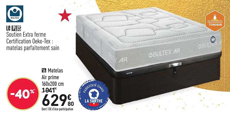matelas air prime 160x200 cm bultex