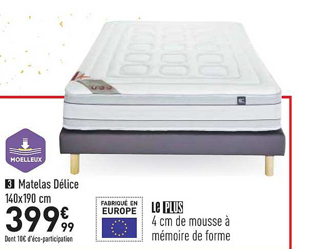 matelas délice 140x190 cm