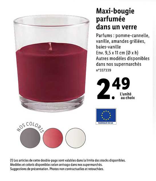 maxi bougie parfumée dans un verre