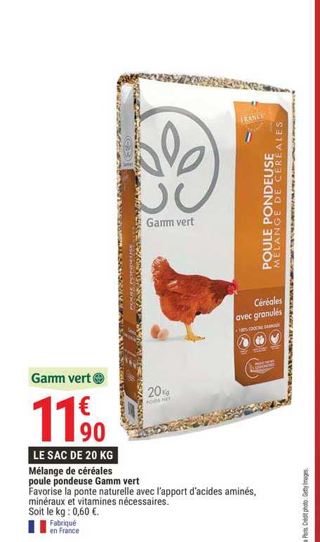 mélange de céréales poule pondeuse gamm vert