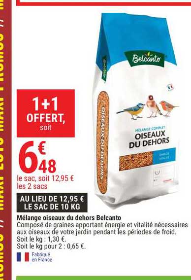 mélange oiseaux du dehors belcanto 1+1 offert