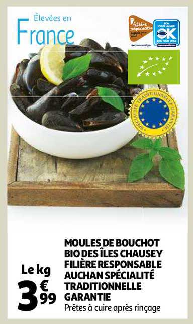 moules de bouchot bio des îles chausey filière responsable auchan spécialité traditionnelle garantie