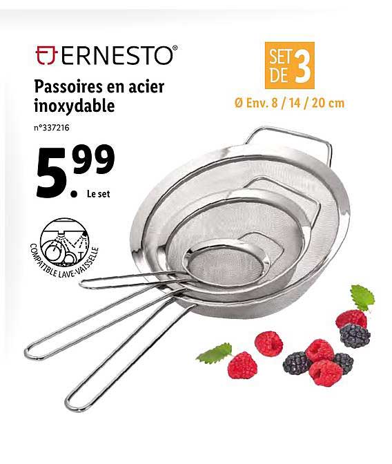 passoires en acier inoxydable ernesto