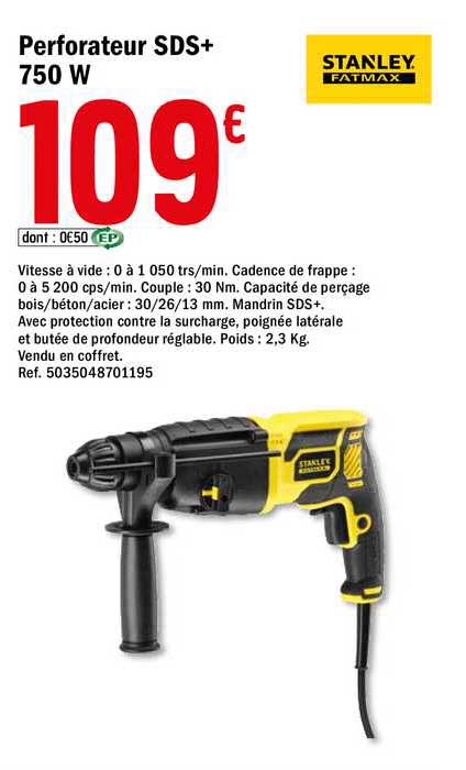 perforateur sds+ 750 w stanley fatmax