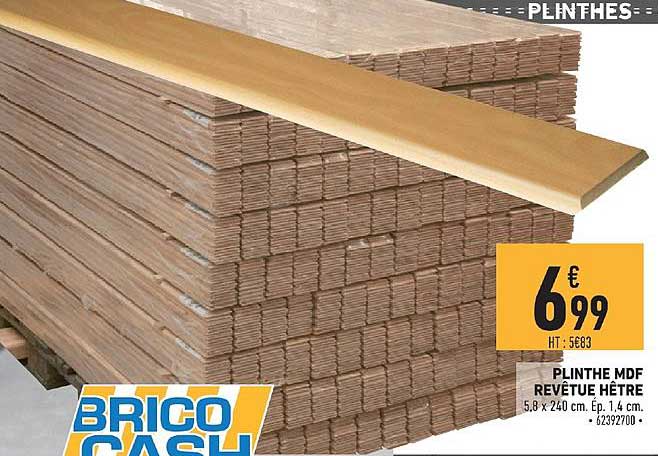 plinthe mdf revêtue hêtre