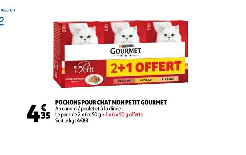 pochons pour chat mon petit gourmet 2+1 offert