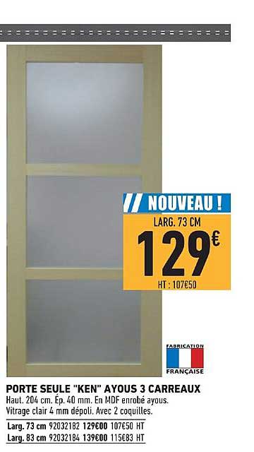 porte seule ken ayous 3 carreaux