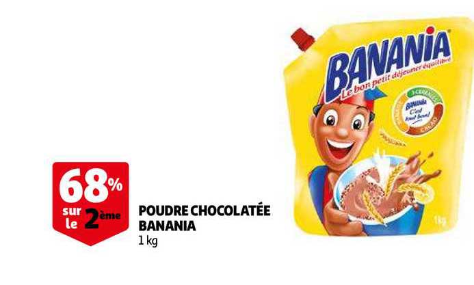 poudre chocolatée banania 68% sur le 2ème