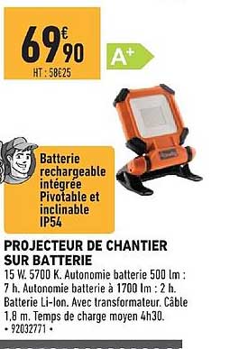 Projecteur De Chantier Sur Batterie