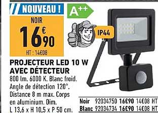 projecteur led 10w avec détecteur