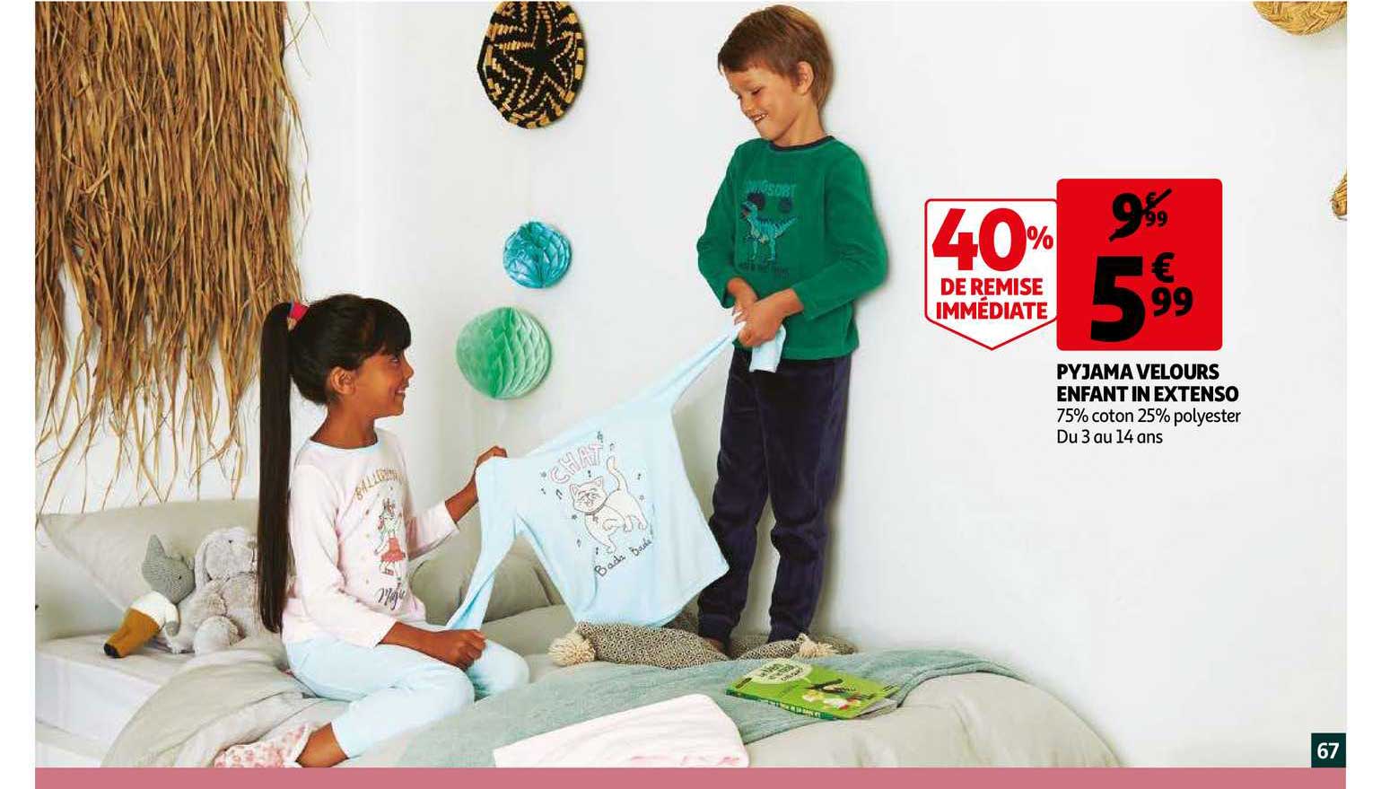 Pyjama Velours Enfant In Extenso 40% Remise Immédiate