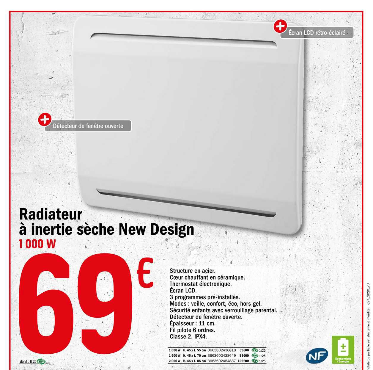 Radiateur à Inertie Sèche New Design