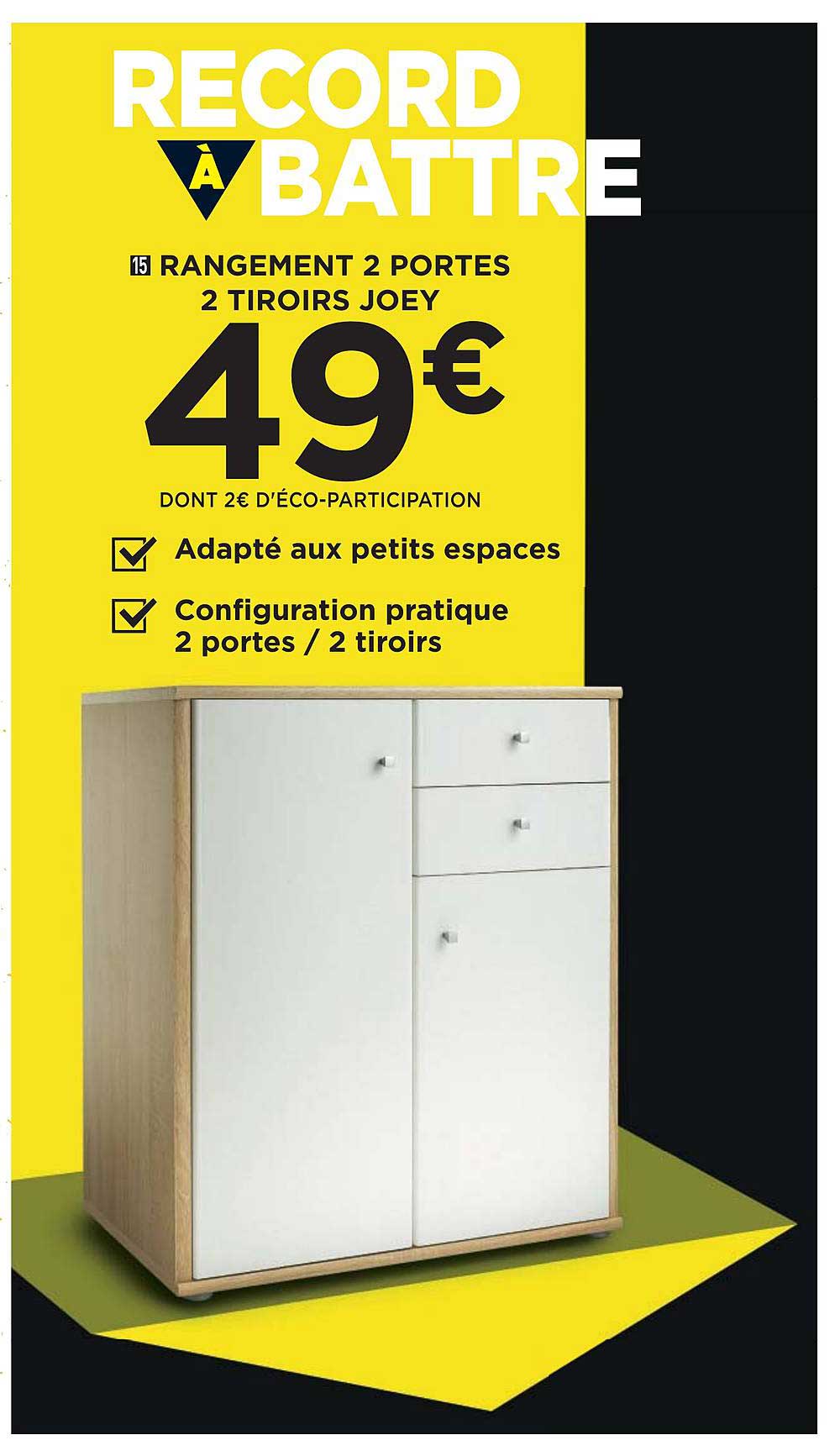 rangement 2 portes 2 tiroirs joey