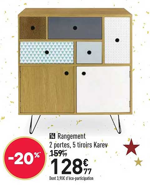 Rangement 2 Portes 5 Tiroirs Karev