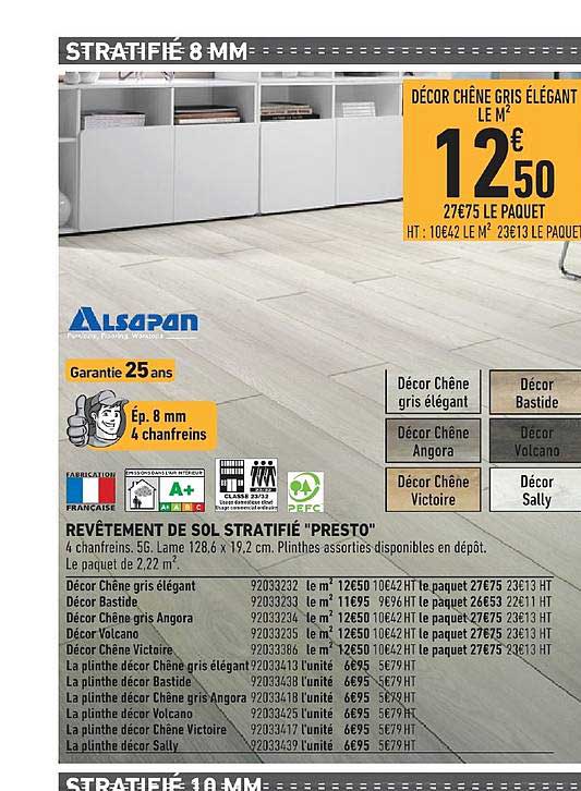 revêtement de sol stratifié presto alsapan