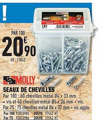 seaux de chevilles molly