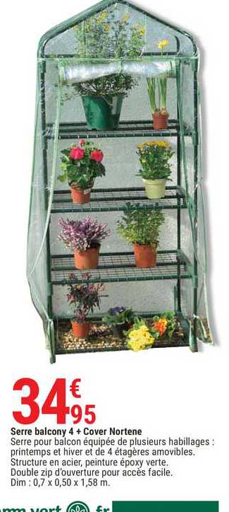 serre balcony 4 + cover nortene