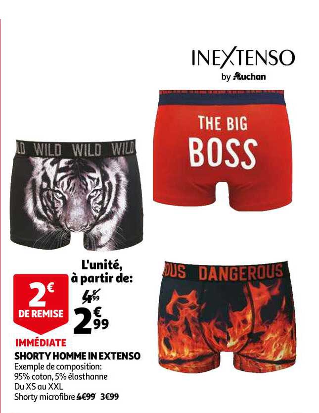 shorty homme in extenso