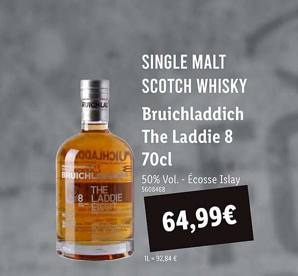 single malt scotch whisky bruichladdich the laddie 8 70 cl