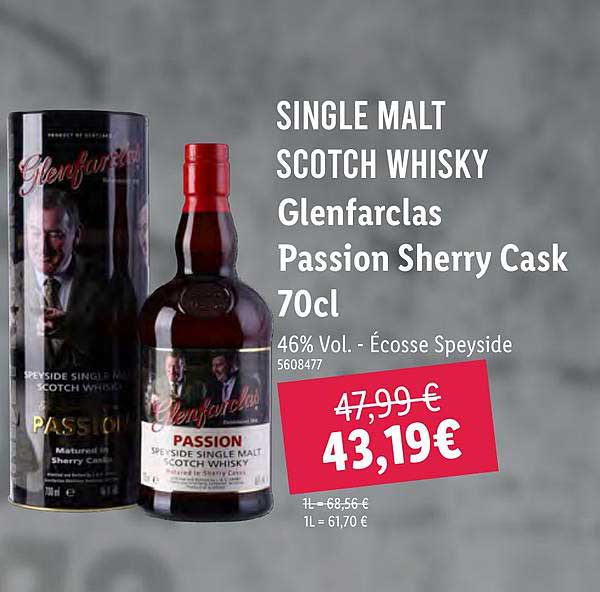single malt scotch whisky glenfarclas passion sherry cask 70 cl