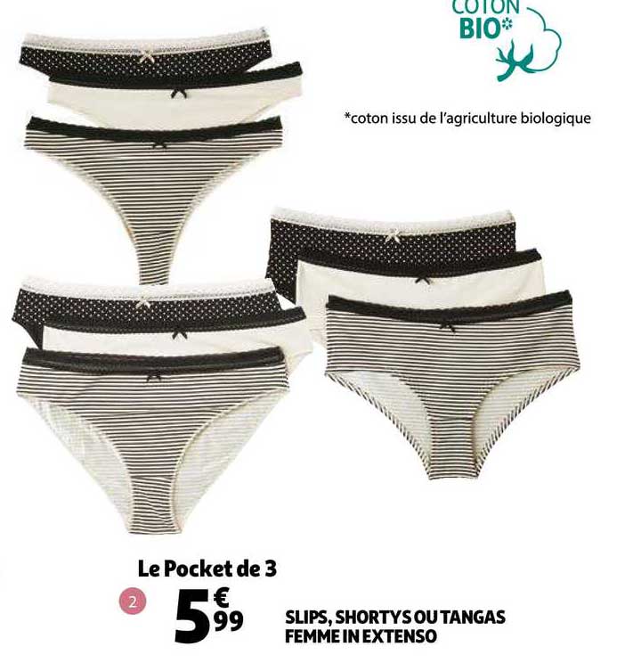 slips shortys ou tangas femme in extenso
