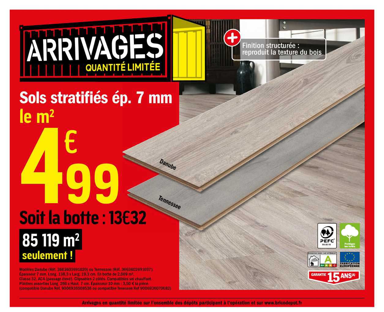 sols stratifiés ép. 7 m