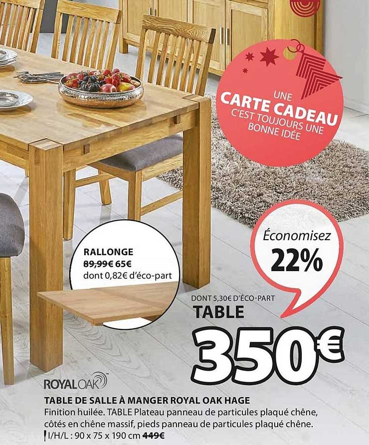 table de salle à manger royal oak hage