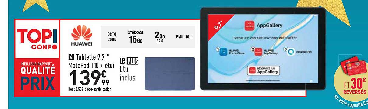 tablette 9.7'' matedpad t10 + étui huawei