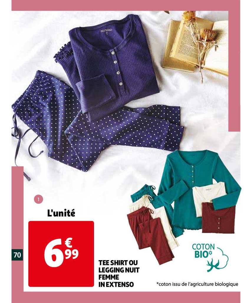 tee shirt ou legging nuit femme in extenso