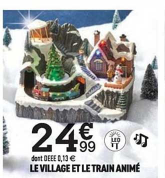 village et le train animé