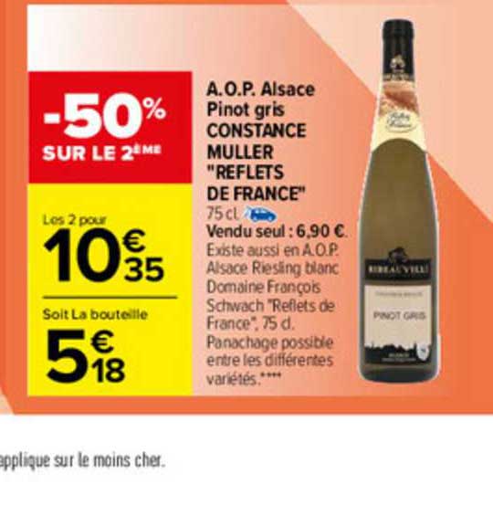 a.o.p. alsace pinot gris constance muller "reflets de france"