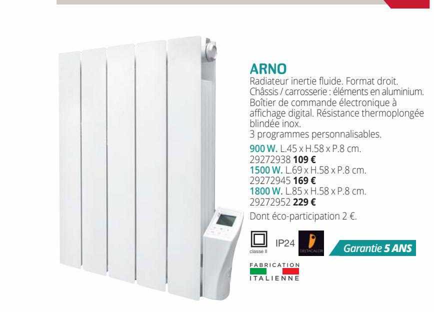radiateur inertie fluide arno