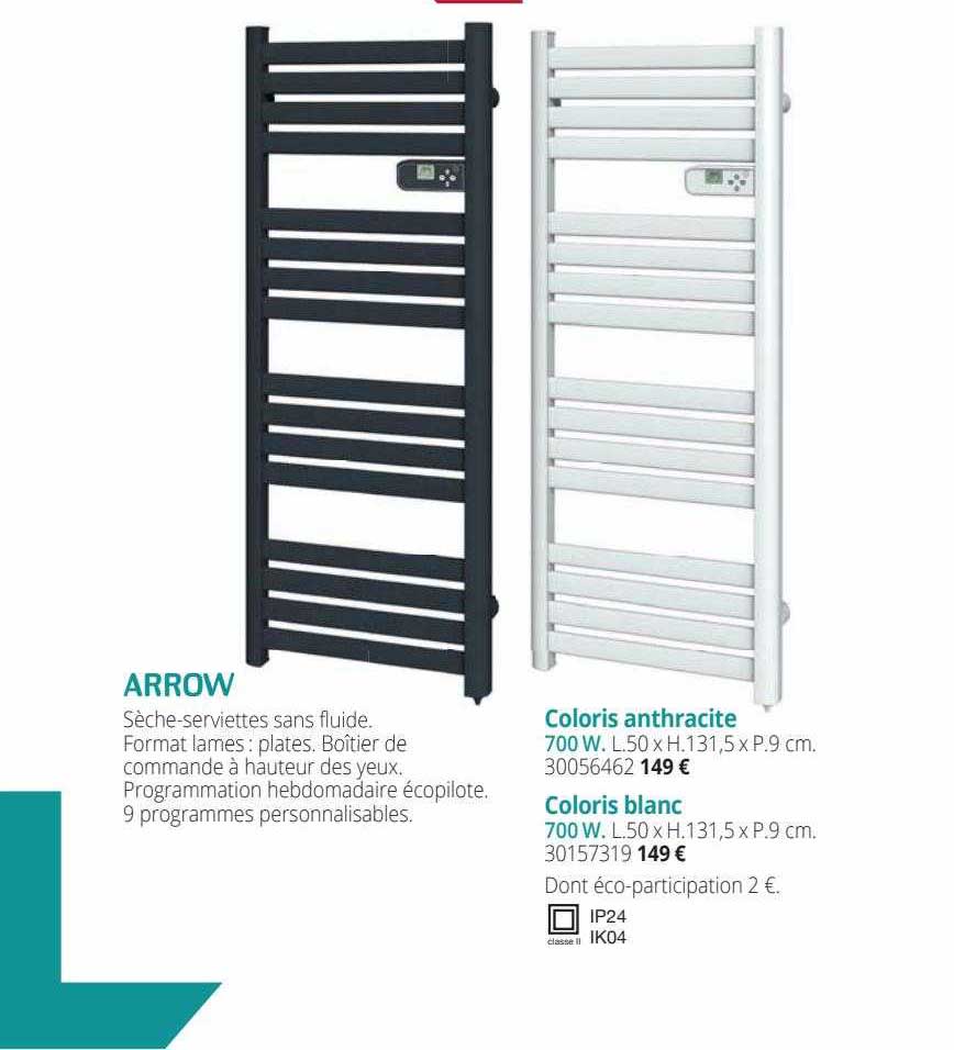 sèche-serviettes sans fluide arrow