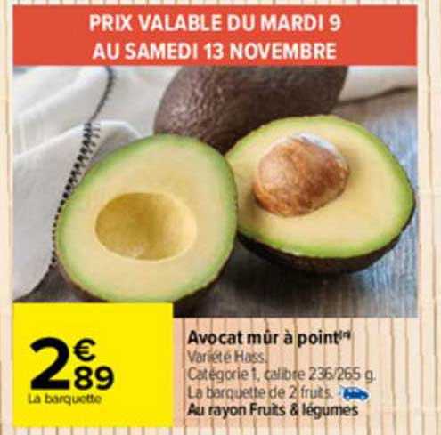 avocat mûr à point
