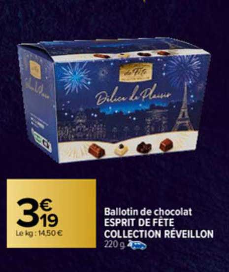 Ballotin De Chocolat Esprit De Fête Collection Réveillon