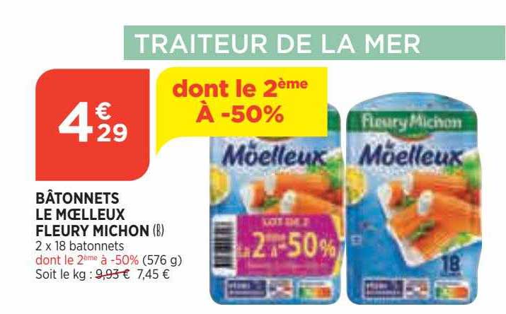 bâtonnets le moelleux fleury michon