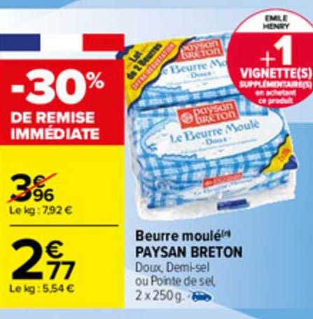 beurre moulé paysan breton